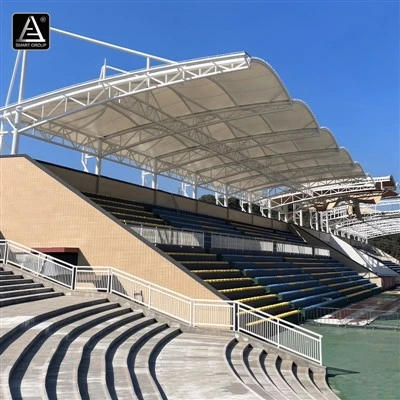 Zadaszenie konstrukcji membranowej trybuny stadionu