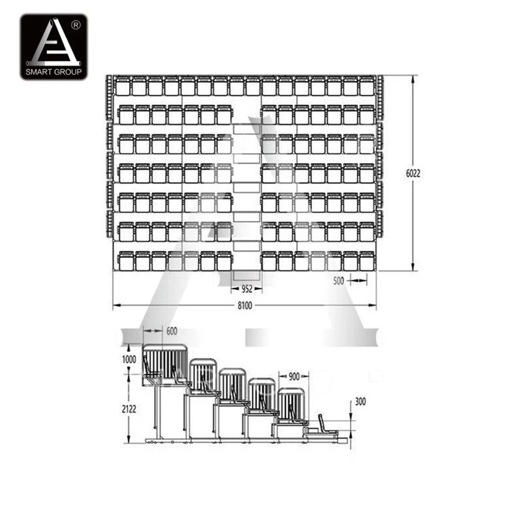 Electric Retractable Bleachers Seating - Durable, Foldable, and Customizable